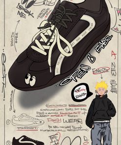 Alternative view of [HÀNG SẴN CHÍNH HÃNG] Giày CAT AND SOFA EMOJI ĐEN (THÊU MẮT)