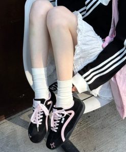 Alternative view of [HÀNG SẴN CHÍNH HÃNG] Giày CAT AND SOFA EMOJI LABS ĐEN HỒNG (THÊU NƠ)