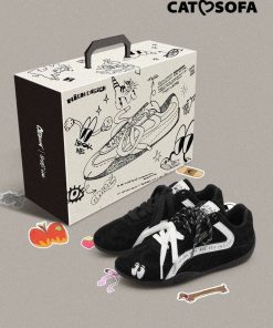 [HÀNG SẴN CHÍNH HÃNG] Giày CAT AND SOFA EMOJI ĐEN (THÊU MẮT)