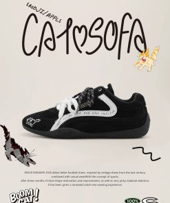 [HÀNG SẴN CHÍNH HÃNG] Giày CAT AND SOFA EMOJI ĐEN (THÊU MÈO)