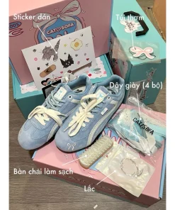 [HÀNG SẴN CHÍNH HÃNG] Giày CAT AND SOFA EMOJI LABS XANH BLUE (THÊU NƠ)